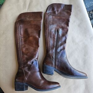 Vince Camuto Bendra brown leather over the knee boots 7.5M NWOT